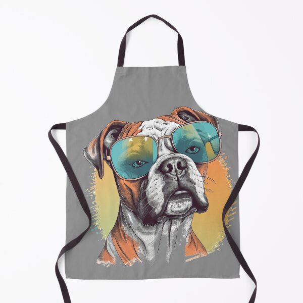Item preview, White Boxer Dog Pop Art with Sunglasses 6 designed and sold by DiatomDesigns.