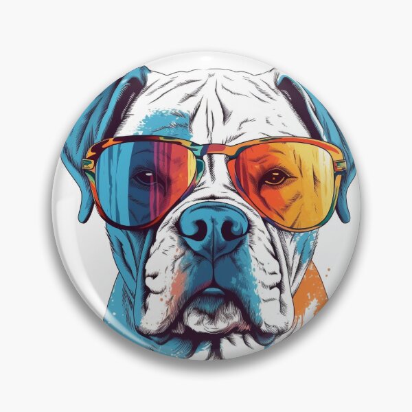 Item preview, White Boxer Dog Pop Art with Sunglasses 7 designed and sold by DiatomDesigns.