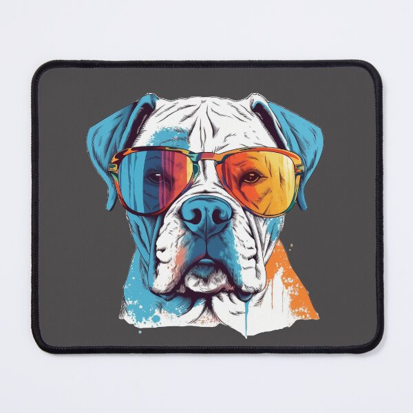Item preview, White Boxer Dog Pop Art with Sunglasses 7 designed and sold by DiatomDesigns.