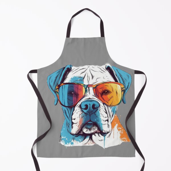 Item preview, White Boxer Dog Pop Art with Sunglasses 7 designed and sold by DiatomDesigns.