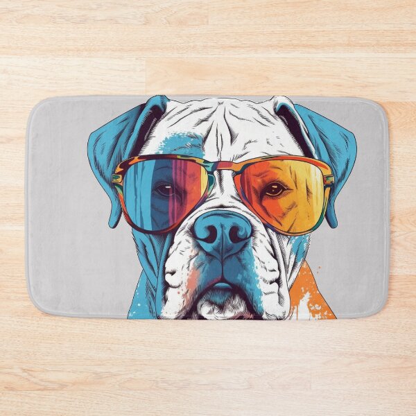 Item preview, White Boxer Dog Pop Art with Sunglasses 7 designed and sold by DiatomDesigns.