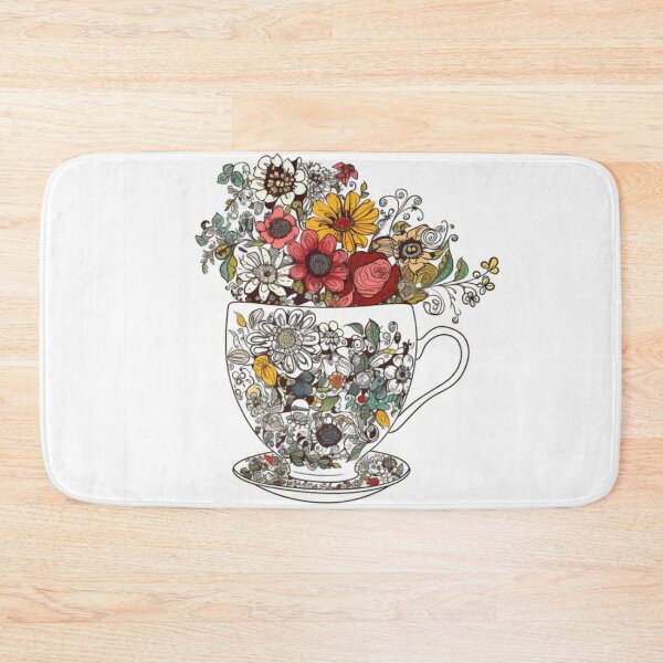 Item preview, Teacup overflowing with flowers designed and sold by AmityJamity.