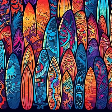 Artwork thumbnail, Abstract Surfboard Pattern by Desfix