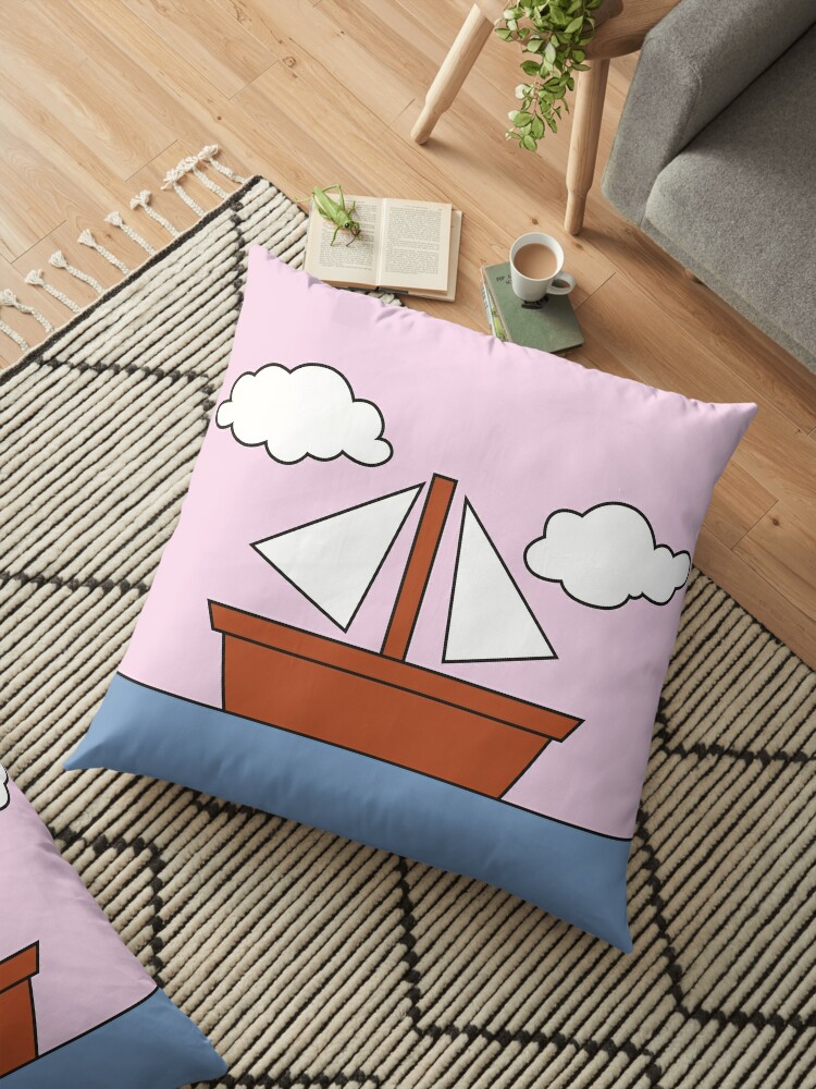 The Simpsons Living Room Boat Picture Pink Version Floor Pillow By Fanatoonic