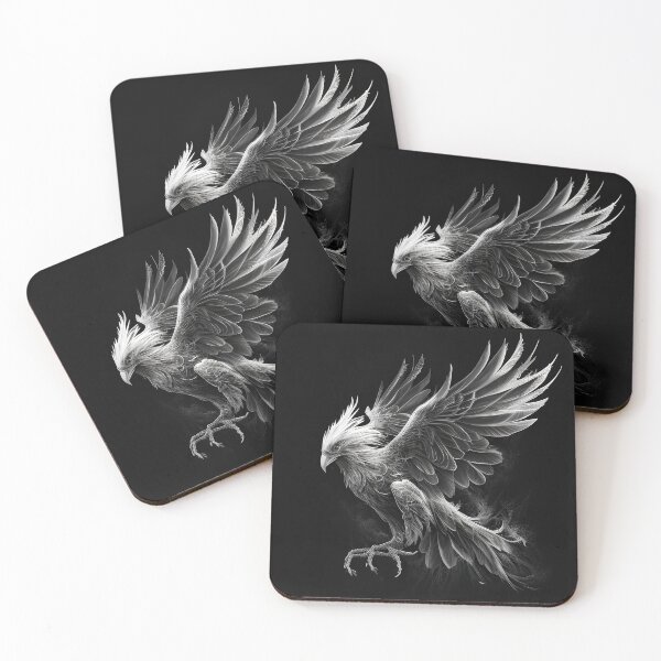 Item preview, Black and white phoenix drawing designed and sold by Pencil-Art.