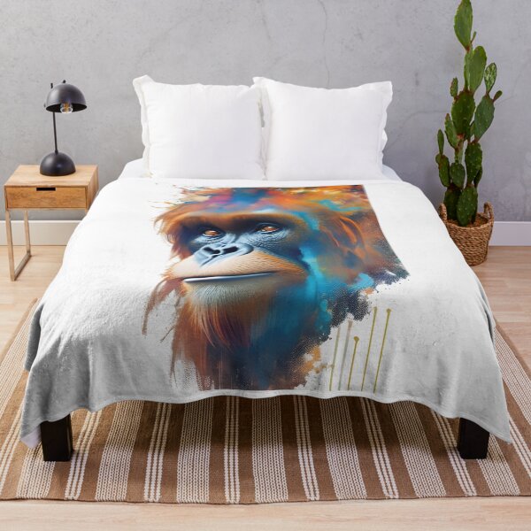 Item preview, Orangutan Vibrant Imaginative Watercolor Primate Art Sticker Print T-Shirt designed and sold by HazyEyeDesigns.