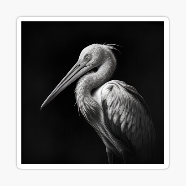 The head of the bird stork the sides in profile, sketch vector • wall  stickers zoo, nature, beautiful | myloview.com