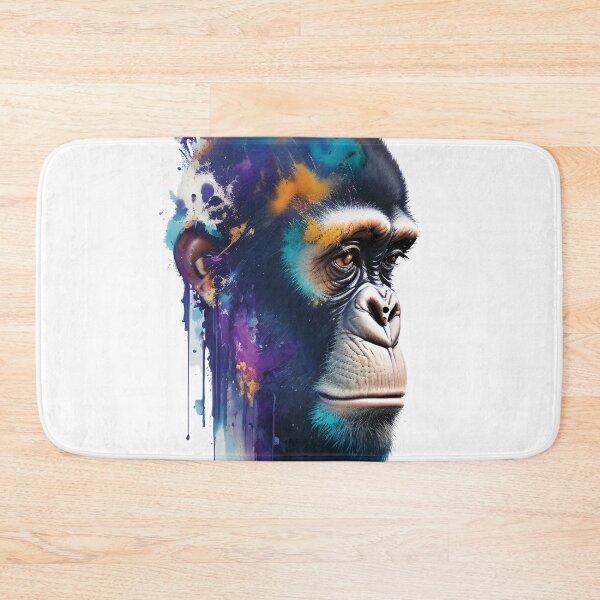 Item preview, Chimpanzee Vivid Imaginative Watercolor Primate Art Sticker Print T-Shirt designed and sold by HazyEyeDesigns.