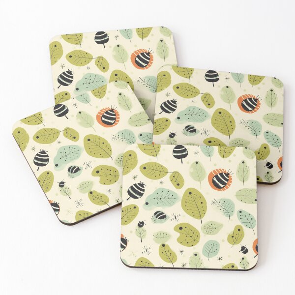 Item preview, Cute Bugs and Leaves Pattern designed and sold by Monochrome-Dog.