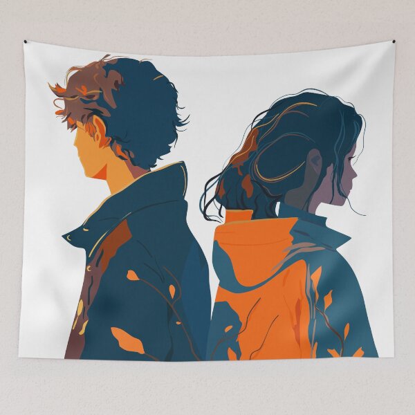 Item preview, Young couple in flat technique designed and sold by Mashusha-art.
