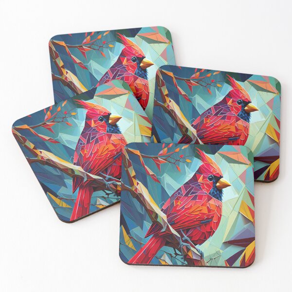 Item preview, Abstract Palette painting of Cardinal Bird designed and sold by KingExpressions.