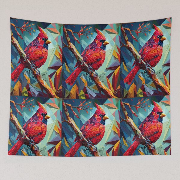 Item preview, Abstract Palette painting of Cardinal Bird designed and sold by KingExpressions.