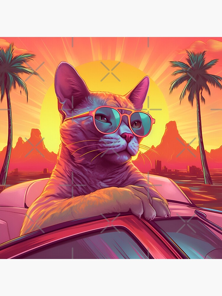 Disover Hunter S. Thompson Bat Country Cat Fear And Loathing Las Vegas Premium Matte Vertical Poster
