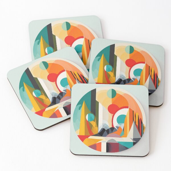 Item preview, Otherworldly geometric mountains designed and sold by Phoenix-Textile.