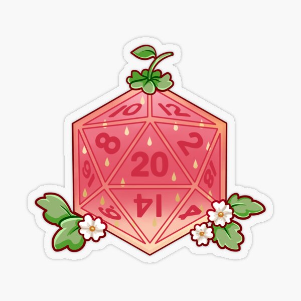 D20 strawberry design Transparent Sticker