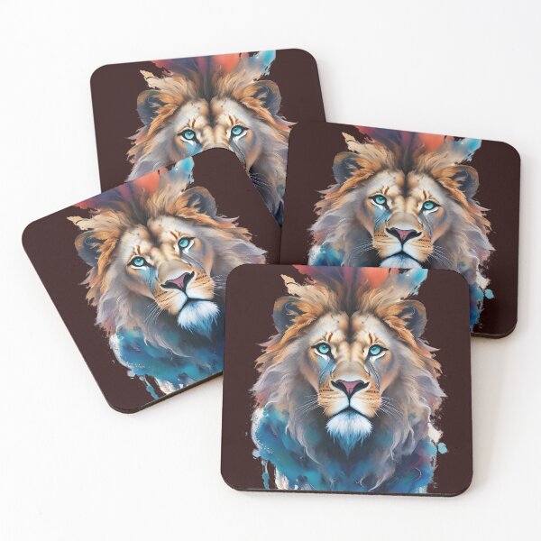 Item preview, Lion Vivid Imaginative Acuarela Animal Art Sticker Print Camiseta designed and sold by HazyEyeDesigns.