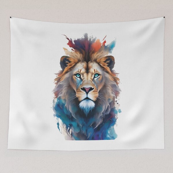 Item preview, Lion Vivid Imaginative Watercolor Animal Art Sticker Print T-Shirt designed and sold by HazyEyeDesigns.