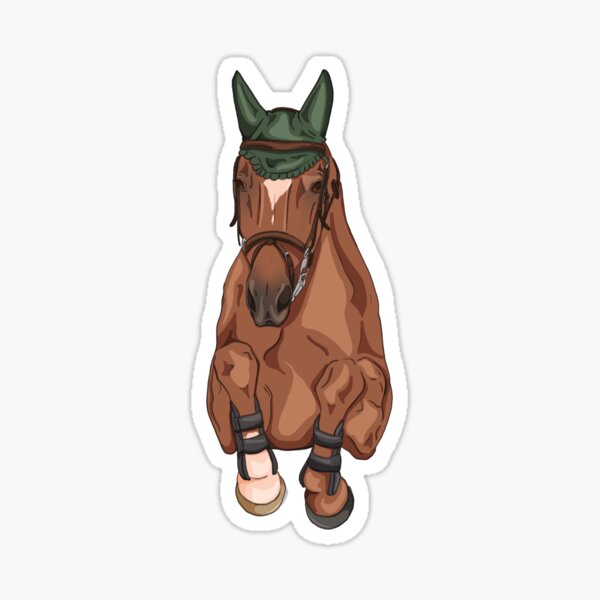 Item preview, Cavalier alezan de saut d'obstacles vu de face designed and sold by mare-mentality.