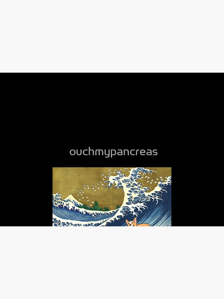 Corgi dog surfing The Great Wave by ouchmypancreas