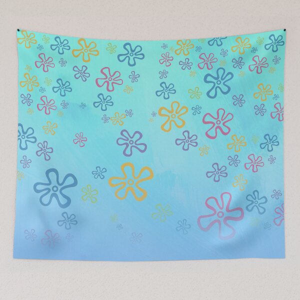 Item preview, Spongebob Sky Flower Shower Curtain designed and sold by TCF-Store.