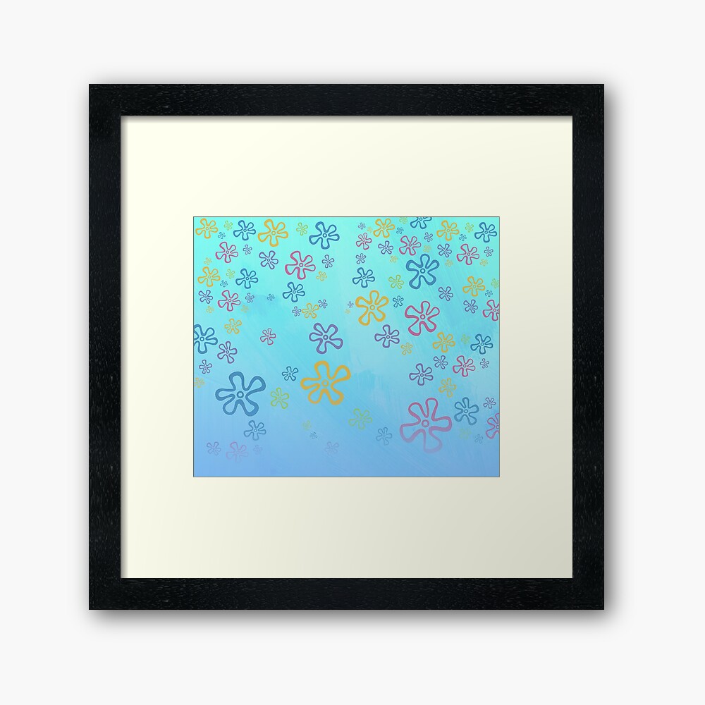 Spongebob Sky Flower Shower Curtain Photographic Print