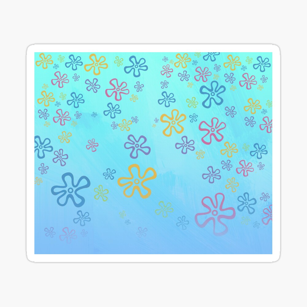 Spongebob Sky Flower Shower Curtain Photographic Print