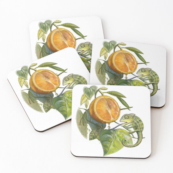 Item preview, a lizard catches a drop of orange designed and sold by bonjourmadame4.
