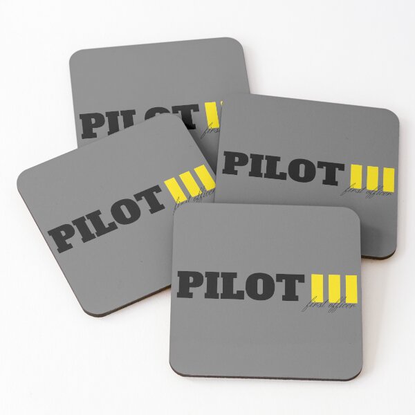 Item preview, Pilot Co Pilot First Officer with golden stripes sticker shirt and more Flight Crew designed and sold by AviationArtists.