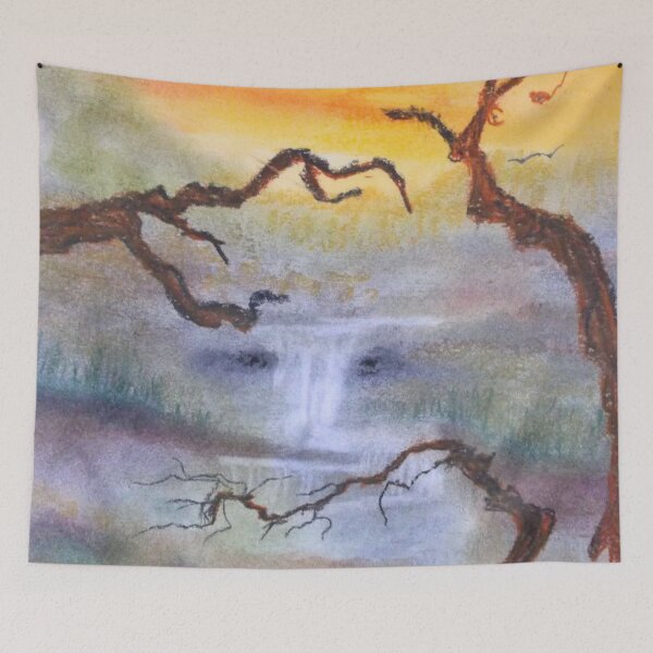 Item preview, Sunset River with Waterfall designed and sold by Scott and Mary Schneider art_photography.