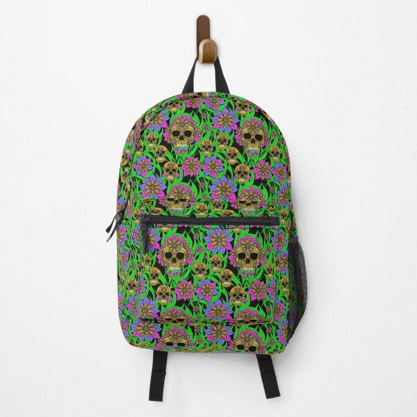 Item preview, Colorful DMT Trippy Yellow Skulls and Flowers Pattern designed and sold by Aaron2610.