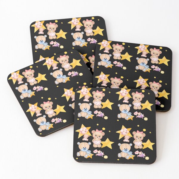 Item preview, Sweet Teddy Bears Blue and Pink Stars and Balloons  designed and sold by BoomBoomBaby.