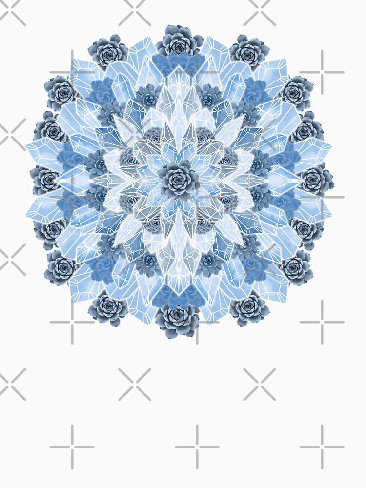 Crystals Succulents Mandala BLUE by PrintablesP
