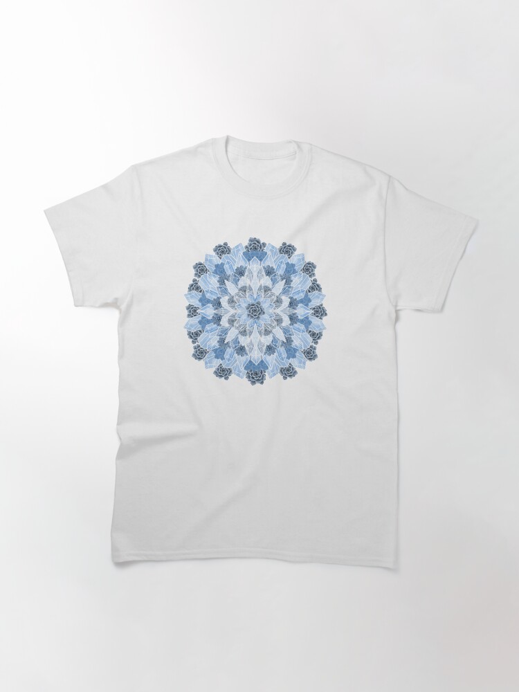 Alternate view of Crystals Succulents Mandala BLUE Classic T-Shirt