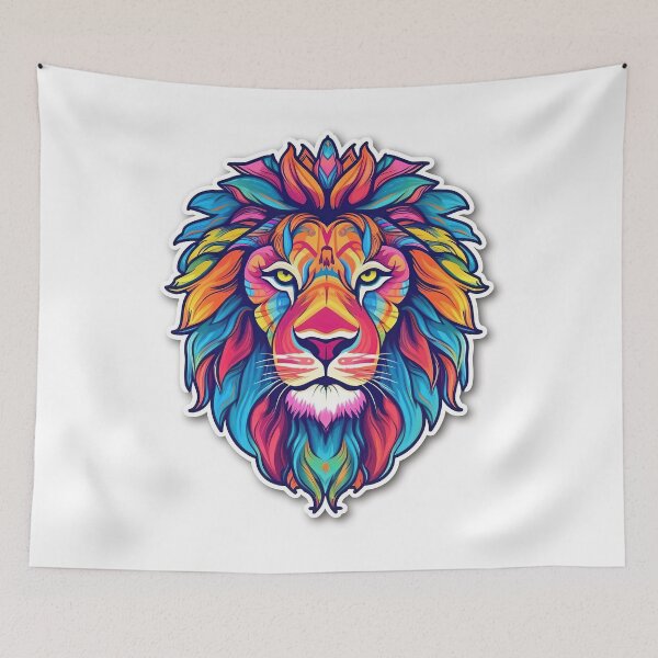 Item preview, A brightly colored lion designed and sold by terre2geants.