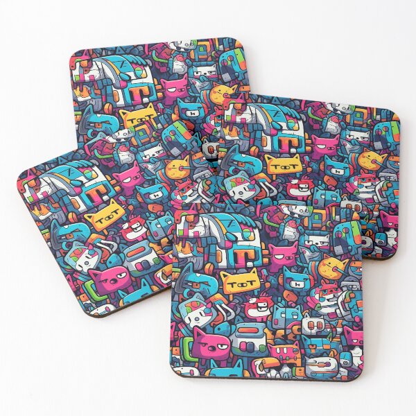 Item preview, Street Cats Doodle Pattern designed and sold by Desfix.