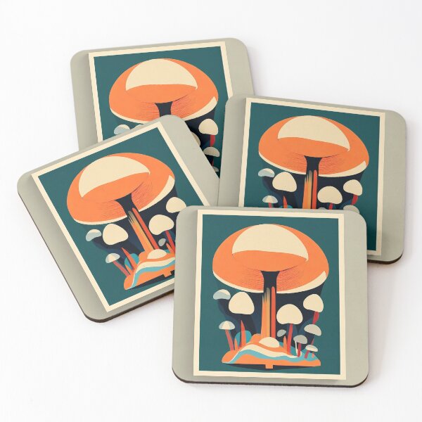 Item preview, Magic mushrooms | geometric mushrooms designed and sold by Phoenix-Textile.