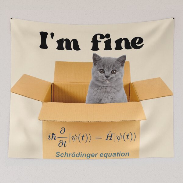 Item preview, Schrodinger's Cat is Alive and Well, I'm Fine designed and sold by SnarkyTeesMugs.