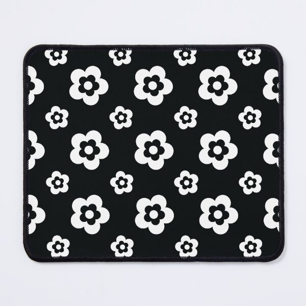 Item preview, Black and White Retro Simple Flower Pattern designed and sold by ClaudiaFlores.