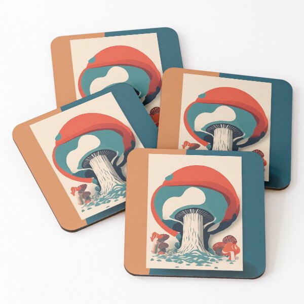 Item preview, Two-color mushroom | geometric mushrooms designed and sold by Phoenix-Textile.