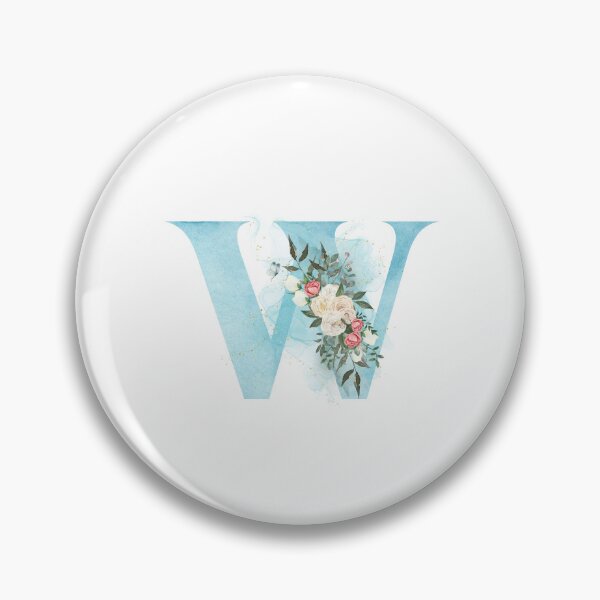 Artikelvorschau, Buchstabe W, Initiale, Oder, Monogramm, Mit, Aquarell, Flowers entworfen und verkauft von KreativniUm.