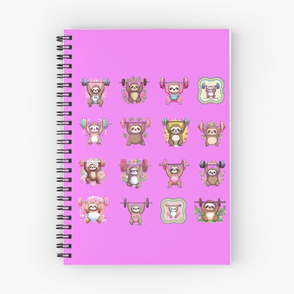 Item preview, Cute Sloths Lifting Weights **Choose Large Stickers Pack or Magnets!**  designed and sold by AdiRemba.