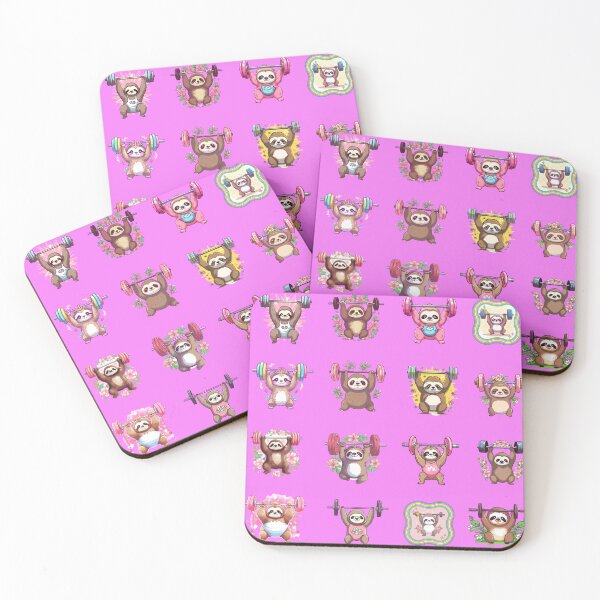 Item preview, Cute Sloths Lifting Weights **Choose Large Stickers Pack or Magnets!**  designed and sold by AdiRemba.
