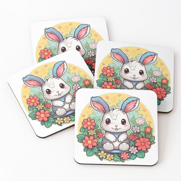 Item preview, Cute Rabbit Surrounded by Colorful Flowers designed and sold by Merwem.