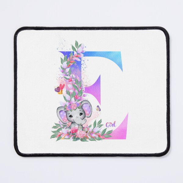 Item preview, Letter E Initial Or Monogram With Watercolor Flowers and the elephant designed and sold by KreativniUm.