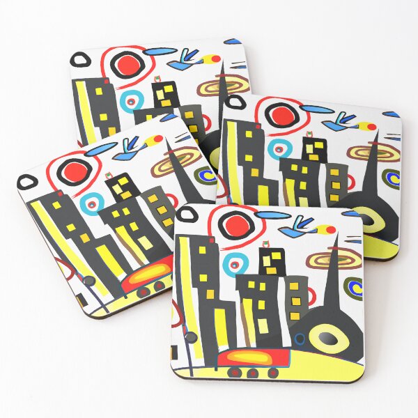 Item preview, Abstract cityscape inspired by Miro 3 designed and sold by i-cottagedesign.
