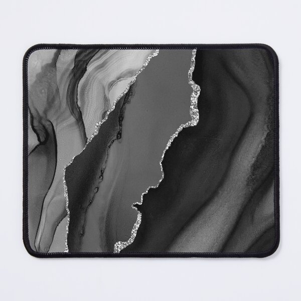Item preview, Black, White (Faux) Marble With Silver-Color Veins designed and sold by DEC02.