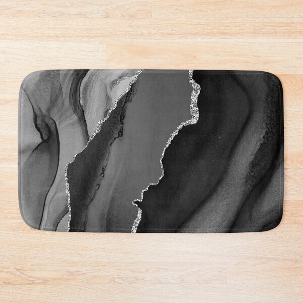 Item preview, Black, White (Faux) Marble With Silver-Color Veins designed and sold by DEC02.