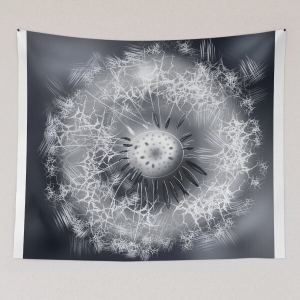 Item preview, black and white dandelion designed and sold by bonjourmadame4.