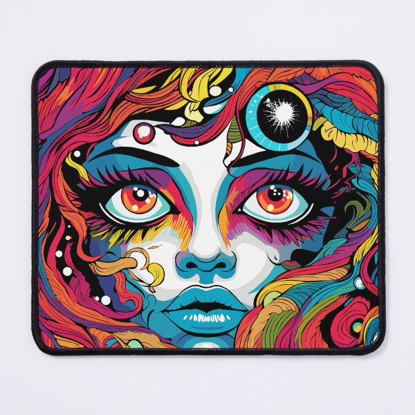 Aperçu de l'œuvre Arc-en-ciel Femme Psychédélique Grand créée et vendue par CortexCreations.