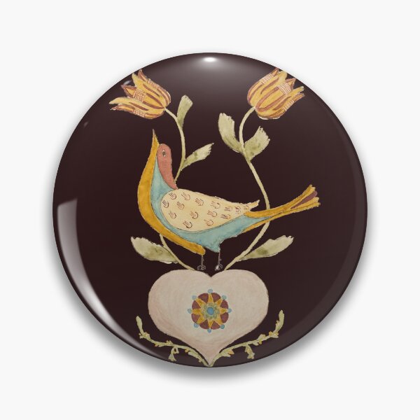 Artikelvorschau, Fraktur-Volkskunst, die Vogelherzblumen malt entworfen und verkauft von InkstoneArts.